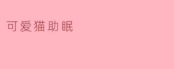 可爱猫助眠