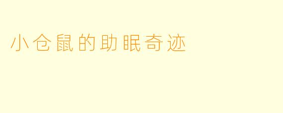 小仓鼠的助眠奇迹