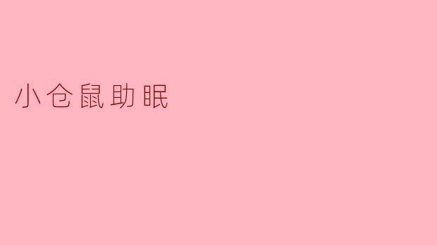小仓鼠的助眠奇迹